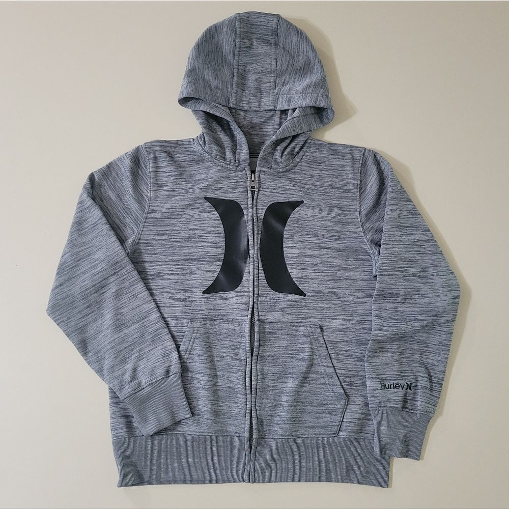 Hurley Boys Gray Full Zip Long Sleeve Hoodie